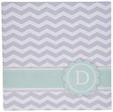 3dRose LLC 8 x 8 x 0.25 Inches Letter D Monogrammed on Grey and White Chevron with Pastel Teal Mint Gray Zigzags Personal Zig Zags Mous