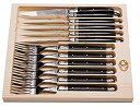 【中古】【輸入品・未使用】Jean Dubost Laguiole 12pc Flatware Set NoSize ブラック H&K-24139
