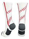 【中古】【輸入品・未使用】MadSportsStuff ソフトボール 縫い目 アスレティック クルーソックス S ホワイト
