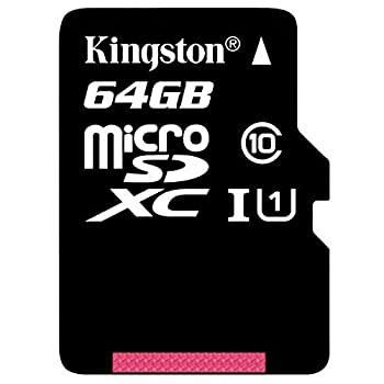 yÁzyAiEgpzKingston Digital 64GB microSDXC Class 10 UHS-I 45MB/s Read Card with SD Adapter (SDC10G2/64GB) [sAi]