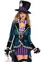 【中古】【輸入品・未使用】LEG AVENUE(レッグアベニュー)? Delightful Hatter ドレス ジャケット ベルト リボンタイ 帽子セット M マルチ 85592