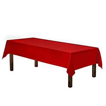 【中古】【輸入品 未使用】(150cm x 260cm カンマ Red) - Gee Di Moda Rectangle Tablecloth - 150cm x 260cm Inch - Red Rectangular Table Cloth for 1.8m Table in Washa