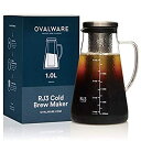 【中古】【輸入品・未使用】(オーバルウェア) Ovalware 密閉式冷製アイスコーヒー・ティーメーカー インフューザー&ポット 1.0 Liter ホワイト ...