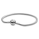 【中古】【輸入品・未使用】PANDORA Jewelry Smooth Moments スネークチェーンチャーム スターリングシルバーブレスレット%カンマ% 28 ..