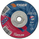 【中古】【輸入品 未使用】Weiler 57120 4-1/2 x 1/4 Tiger Type 27 Grinding Wheel カンマ A24R カンマ 5/8-11 UNC Nut (Pack of 10) by Weiler