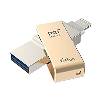 【中古】【輸入品 未使用】iConnect Mini Apple MFi 64 GB Mobile Flash Drive w/ Lightning Connector for iPhones iPads iPod Mac PC USB 3.0 (Gold) 並行輸入品