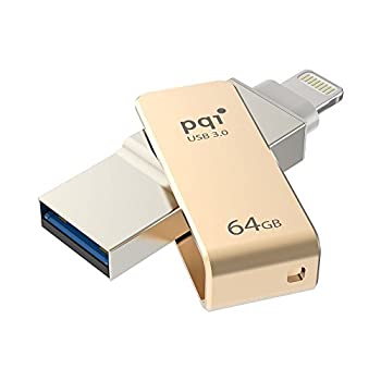 【中古】【輸入品・未使用】iConnect Mini [Apple MFi] 64 GB Mobile Flash Drive w/ Lightning Connector for iPhones iPads iPod Mac & PC USB 3.0 (Gold) [並行輸入品]