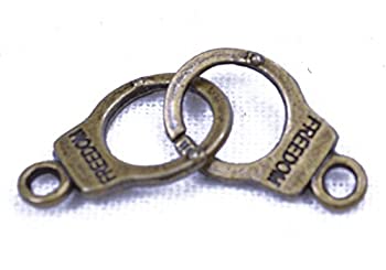【中古】【輸入品・未使用】ブロンズHandcuffチャーム、ジュエリーまたはパラコード???10パック