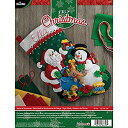 【中古】【輸入品・未使用】Bucilla 18-Inch Christmas Stocking Felt Applique Kit%カンマ% 86658 Santa and Snowman by Bucilla