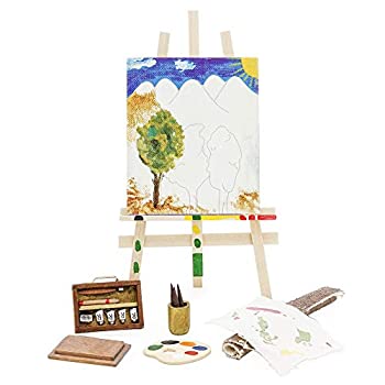 Other - 【中古】【輸入品・未使用】Odoria 1/12 ミニチュア 絵画 油絵具一式 イーゼル 画板 ドールハウス 小物 [並行輸入品]