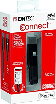 【中古】【輸入品・未使用】EMTEC iCobra 64GB USB 3.0 Mobile Flash Drive with Lightning connector for iPhones ECMMD64GT503V2B [並行輸入品]