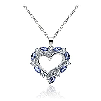 【中古】【輸入品・未使用】GemStar USA スターリングシルバー タンザナイト&ホワイトトパーズ オープンハートペンダント 【中古】【輸入品・未使用】GemStar USA スターリングシルバー タンザナイト&ホワイトトパーズ オープンハートペンダント
