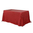 【中古】【輸入品・未使用】(Red) - TRLYC 150cm x 300cm Rectangular Sequin Tablecloth Red
