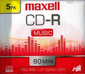 【中古】【輸入品・未使用】Maxell 5-pack CDR Recordable Media 80minfor Music with slimline Case [並行輸入品]