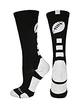 【中古】【輸入品・未使用】MadSportsStuff フットボールロゴ アスレチッククルーソックス マルチカラー S ブラック