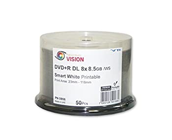 【中古】【輸入品・未使用】High Quality 8.5 GB Blank DVD+R DL - DVD+R Falcon Vision Smart 2P White Inkjet Hub Printable 8x 8.5GB 50 Disc Cakebox Dual Layer Blank