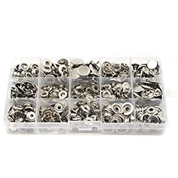 【中古】【輸入品・未使用】AngelaKerry スナップボタン 真鍮 シルバー 12.5mmと15mm　「並行輸入品」