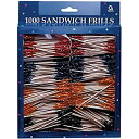 【中古】【輸入品 未使用】Assorted Sandwich Frills Food Safe Wooden Picks for Snacks カンマ Desserts and Appetizers (1000 Piece) カンマ 4 039 カンマ Yellow/Blue/Red/Green