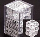 【中古】【輸入品・未使用】Chessex Dice d6 Sets: Clear with White Translucent - 16mm Six Sided Die (12) Block of Dice [並行輸入品]