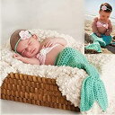 【中古】【輸入品・未使用】M&G House Fashion Newborn Baby Photography Prop Handmade Crochet Mermaid Headband Bra Tail Outfit by M&G House