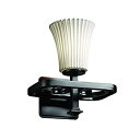 【中古】【輸入品・未使用】Justice Design Group - Limoges Collection - Arcadia Wall Sconce - Round Flared - Matte Black Finish with Pleats Shade [並行輸入品]