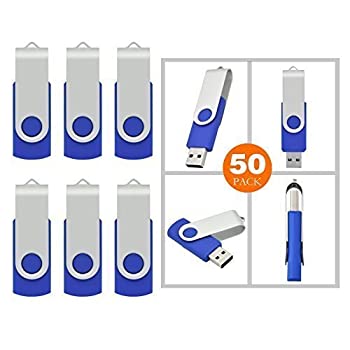 šۡ͢ʡ̤ѡRAOYI 50PCS 4G 4GB Usb Flash Drive Usb 2.0 Flash Drive Memory Stick Fold Storage Thumb Stick Pen Swivel Design Blue [¹͢]