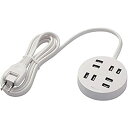 【中古】【輸入品・未使用】エレコム 電源タップ ホコリシャッター付 耐熱素材使用 flecc orbe 4個口 2.0m ホワイト T-NFL02-2420WH