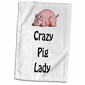 【中古】【輸入品・未使用】3D Rose Crazy Pig レディース ハンド/スポーツタオル 15 x 22