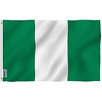 【中古】【輸入品・未使用】Anley フライブリーズ 3X5 フット旗-旗-鮮やかな色とUVフェード 耐性 -キャンバス ヘッダーとダブル ステッチ ナイジェリアの国旗 真鍮 グロメッ