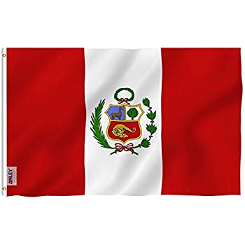 【中古】【輸入品・未使用】Anley フライブリーズ 3X5 フット旗-旗-鮮やかな色とUVフェード 耐性 -キャンバス ヘッダーとダブル ステッチ ペルーの国旗 真鍮 グロメット付き