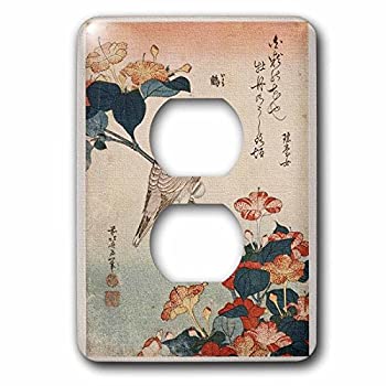 3dローズLSP _ 245162?_ 6イメージのHokusai Japanese Painting Beak and Mirabillis 2プラグコンセントカバー