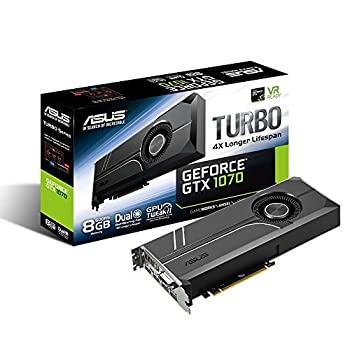 【中古】【輸入品・未使用】ASUS GeForce GTX 1070 8GB Turbo Edition 4K & VR Ready Dual HDMI 2.0 DP 1.4 Auto-extreme Graphics Card (Turbo-GTX1070-8G) [並行輸入品]