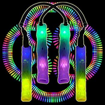 yÁzyAiEgpzDouble Helix Poi Set - LED Poi for Raves and Concerts - LED Glowstick (Rainbow) [sAi]