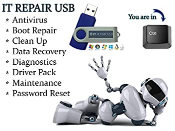 IT Computer Repair - Antivirus Recovery Password Reset PC Repair Drivers Bootable Boot USB Flash Thumb Drive 