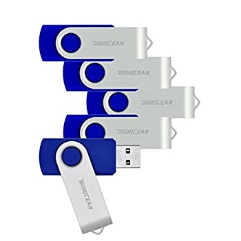 【中古】【輸入品・未使用】DIGIOCEAN(TM) - Pack of 5 x 8GB USB 3.0 Flash Memory Drives Capless Swivel Design - Blue [並行輸入品]