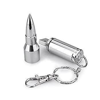 【中古】【輸入品・未使用】U07STORE New 3D Bullet Flash Drive USB Flashes Pen Drive Memory with key chain ( 64 GB%カンマ% Silver ) [並行輸入品]