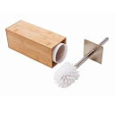 【中古】【輸入品 未使用】GoBam Toilet Bowl Brush with Stainless Steel Handle カンマ Square Bamboo Holder for Bathroom Storage