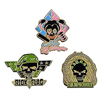 【中古】【輸入品 未使用】 クアンタムメカニックス Quantum Mechanix Suicide Squad Lapel Rick Flag カンマ Harley Quinn and Slipknot Pin Set DCC-0305 並行輸入品