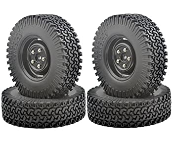 【中古】【輸入品・未使用】LAFEINA 4PCS 1/10 Crawler Tyre Set 1.9%ダブルクォーテ% With Foam Insert for 1/10 RC Crawler 1.9%ダブルクォーテ% 100MM Tyre & Plastic Wheel set
