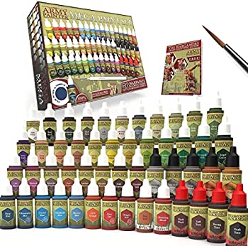 【中古】【輸入品 未使用】The Army Painter Miniature Painting Kit with Bonus Wargamer Regiment Miniature Paint Brush - Acrylic Model Paint Set with 50 Bottles of