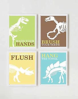 Silly Goose Gifts Adorable Dinosaur Children Bathroom Wall Decor 