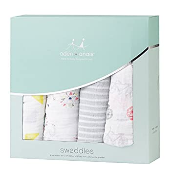 【中古】【輸入品・未使用】(エイデンアンドアネイ) aden+anais おくるみ classic swaddle 4-pack リーダーオブザパック -2060 [並行輸入品]