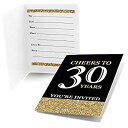 【中古】【輸入品 未使用】Adult 30th Birthday - Gold - Fill-In Birthday Party Invitations (8 count)