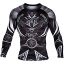 【中古】【輸入品・未使用】(Medium%カンマ% Black/White) - Venum Gladiator 3.0 Long Sleeve Rashguard