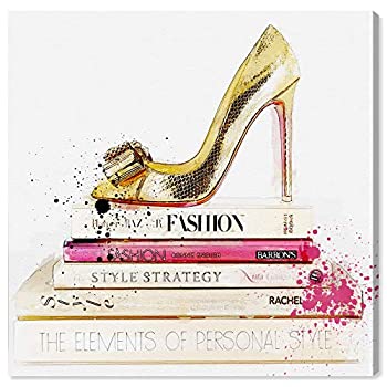 【中古】【輸入品・未使用】Oliver Gal(オリバー・ガル) Gold Shoe and Fashion Books キャンバスアート [並行輸入品]