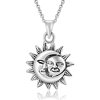 【中古】【輸入品・未使用】Glinting天体Sun and Moon sterlngシルバーネックレス