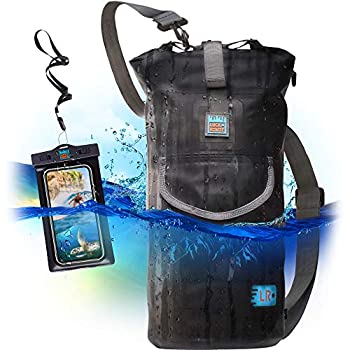 yÁzyAiEgpz(10L%J}% Black) - Luck route Waterproof Dry Bag with Backpack Straps and Pockets - Floating DryBag for Beach - Sack for Kayaking Boati
