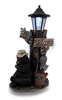 【中古】【輸入品 未使用】Lazy Days of Summer Black Bear and Friends LED Solar Lantern Welcome Sign 並行輸入品