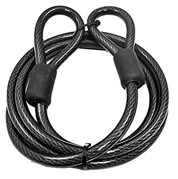Lumintrail 12mm (1/2インチ) 高耐久 セキュリティケーブル ビニールコーティング 編組スチール 両端に密封ループ付き (4フィート、7フィート、1