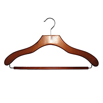 NAHANCO 200721CHU Wooden Suit Hangers -%ダブルクォーテ%Contemporary Series%ダブルクォーテ% - 17%ダブルクォーテ% Cherry Finish - Home Use (Pack of 50)